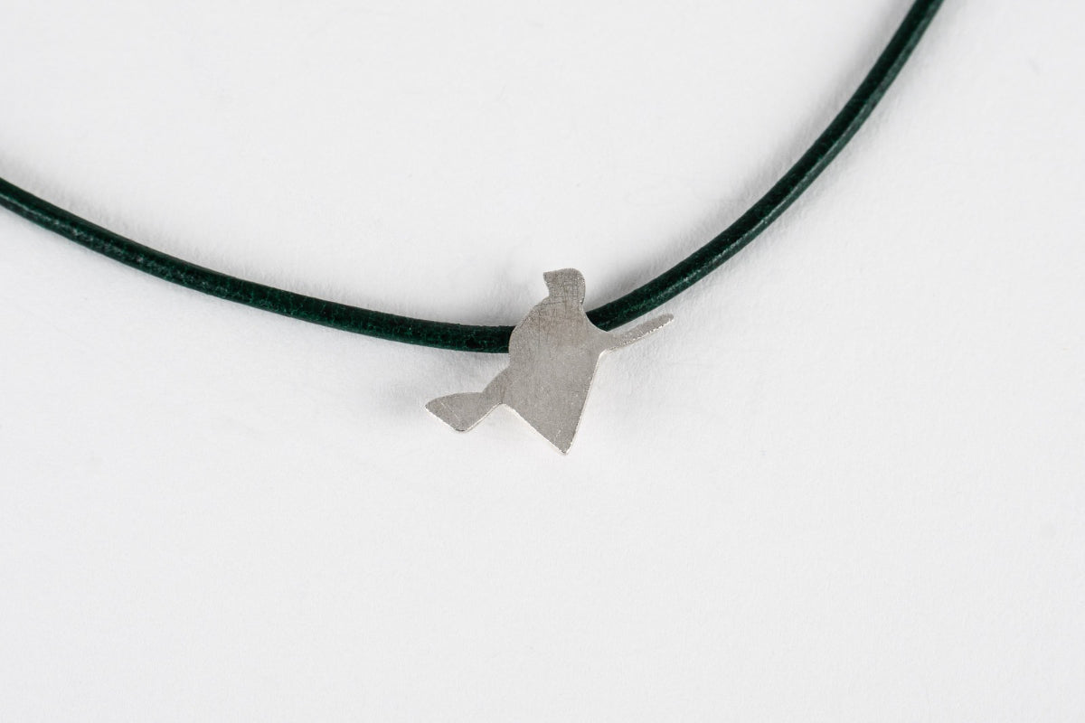 Hexenkette mit Lederband Silber