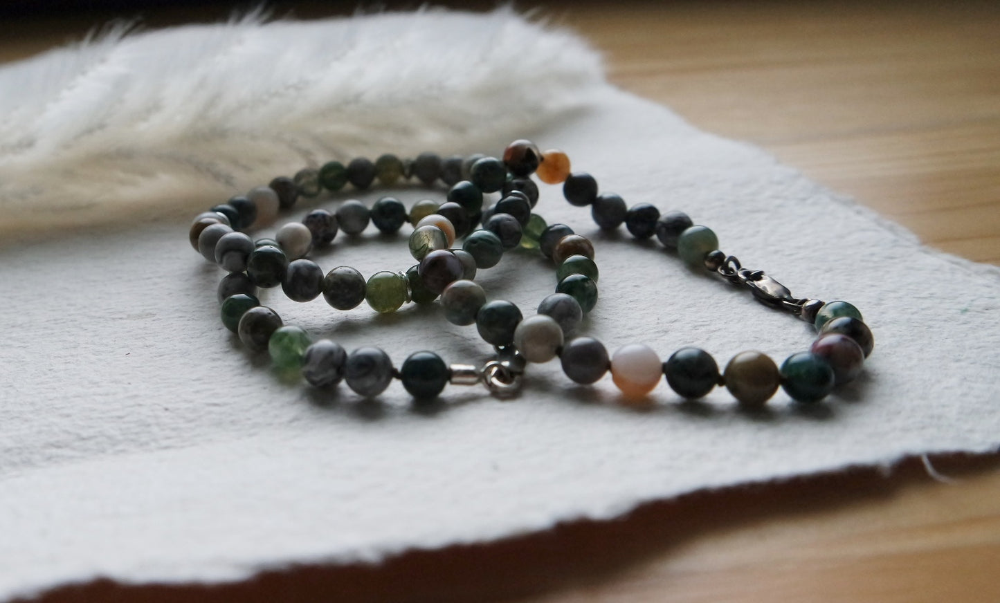 Buntjaspis - Moosachat Armband