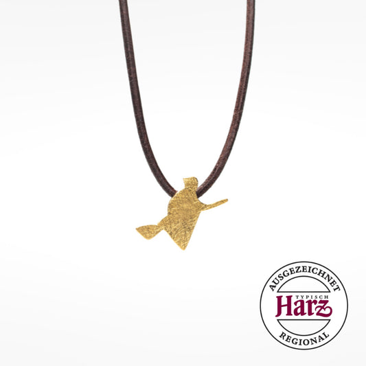 Hexe mit Lederband Gold
