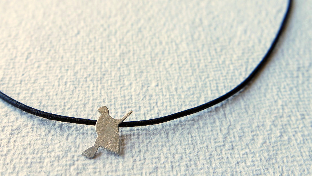 Hexenkette mit Lederband Silber
