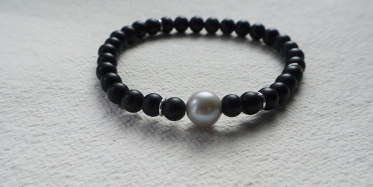 Onyxarmband HarzPerle